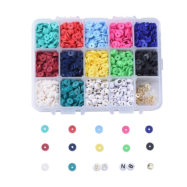 

PandaHall Handmade Polymer Clay Beads, with Acrylic Beads, Brass Spacer Beads, Plating Acrylic Beads, Mixed Color, 6x1.2mm, Hole: 1.8mm..., Multicolor
