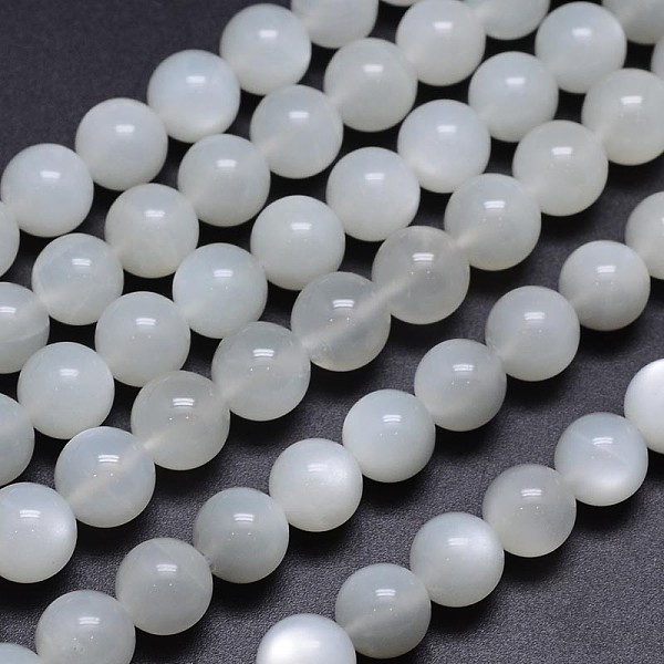 

PandaHall Natural White Moonstone Round Bead Strands, Grade AA, 10mm, Hole: 1mm, about 40pcs/strand, 15.5 inch White Moonstone Round