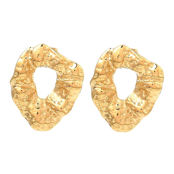 

PandaHall 304 Stainless Steel Stud Earrings for Women, Twist Donut, Real 18K Gold Plated, 30.5x26mm 304 Stainless Steel Donut