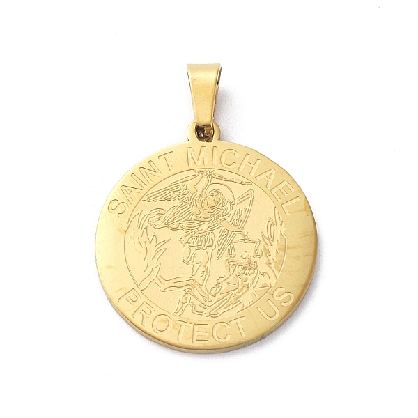 

PandaHall 304 Stainless Steel Pendants, Flat Round, Golden, 28x25x1mm, Hole: 7x4mm 304 Stainless Steel Flat Round