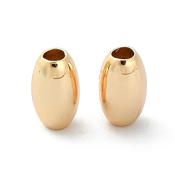 

PandaHall Brass Beads, Oval, Real 18K Gold Plated, 4x7mm, Hole: 1.8mm Brass+Cubic Zirconia Oval