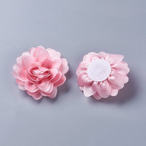 

PandaHall Handmade Woven Costume Accessories, Chiffon Cloth Flower, Pink, 79~84x26~30mm Cloth Flower Pink