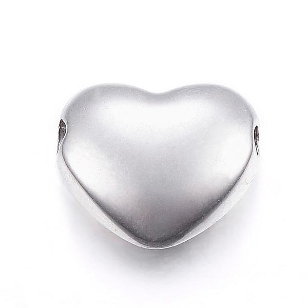 

PandaHall 304 Stainless Steel Beads, Manual Polishing, Heart, Stainless Steel Color, 11x12.5x5mm, Hole: 2mm 304 Stainless Steel Heart