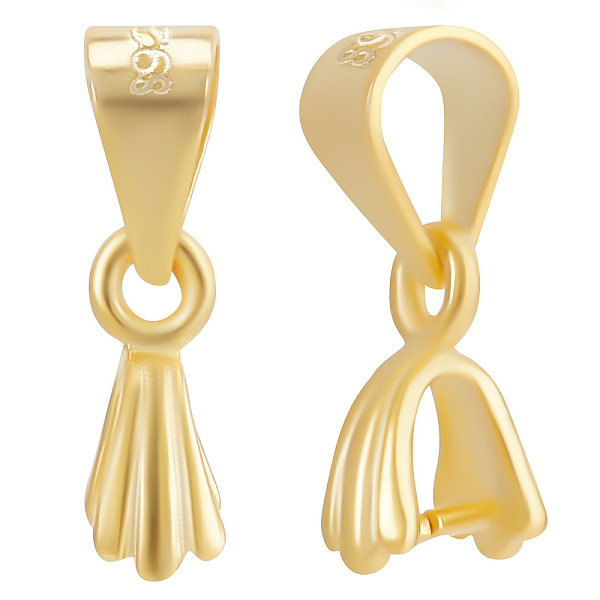 

PandaHall Beebeecraft 1 Box 6Pcs Pinch Bails Clasp 925 Sterling Silver Ice Pick Pinch Bails Gold Color Dangle Charms Pendant Connector for...