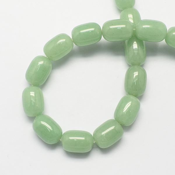 Barrel Shaped Gemstone Natural Green Aventurine Stone Beads Strands