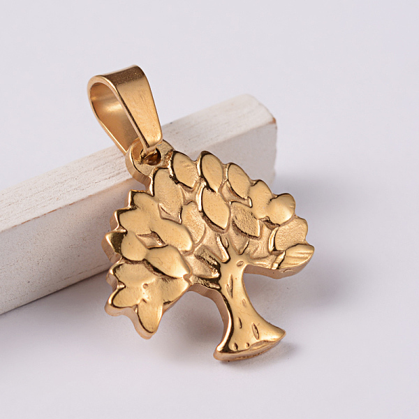 

PandaHall Tree 304 Stainless Steel Pendants, Golden, 19x18x2mm, Hole: 4x7mm 304 Stainless Steel Tree