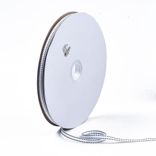 

PandaHall Polyester Grosgrain Ribbon, White, 3/8 inch(9mm), about 100 Yards(91.44m)/Roll Polyester None White