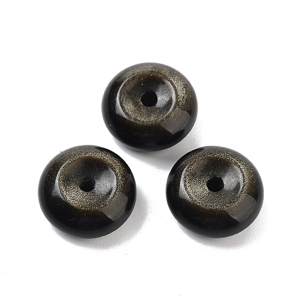 

PandaHall Natural Golden Sheen Obsidian Beads, Rondelle, 15x7mm, Hole: 2mm Golden Sheen Obsidian Rondelle