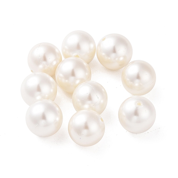 

PandaHall Shell Pearl Half Drilled Beads, Round, White, 12mm, Hole: 1mm Shell Pearl Round White