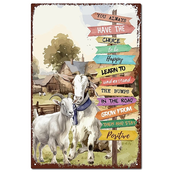 

PandaHall Vintage Metal Iron Tin Sign Poster, Wall Decor for Bars, Restaurants, Cafes Pubs, Rectangle, Goat, 300x200x0.5mm, Hole: 3mm Iron...