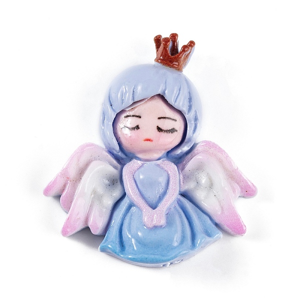 

PandaHall Opaque Resin Decoden Cabochons, Angel, Light Steel Blue, 34.5x31.5x7.5mm Resin Angel & Fairy