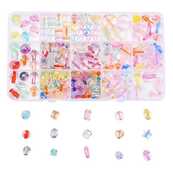 

PandaHall Transparent Acrylic Beads, Mixed Shapes, Mixed Color, 265pcs/box Acrylic Mixed Shapes Multicolor