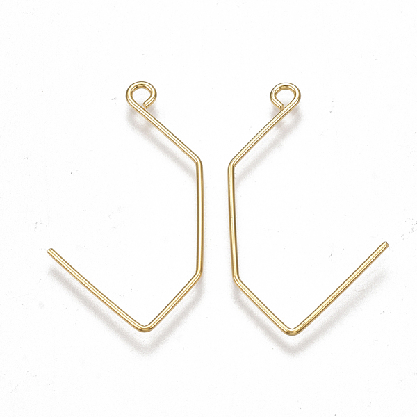 

PandaHall Brass Earring Hooks, with Horizontal Loop, Nickel Free, Real 18K Gold Plated, 32.5x17.5x0.8mm, Hole: 1.8mm, 20 Gauge, Pin: 0.8mm...