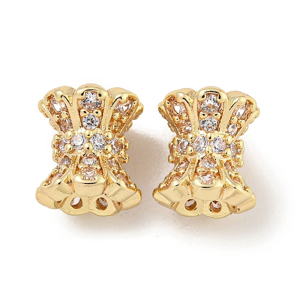 

PandaHall Rack Plating Brass Micro Pave Clear Cubic Zirconia Beads, Long-Lasting Plated, Lead Free & Cadmium Free, Column, Real 14K Gold...