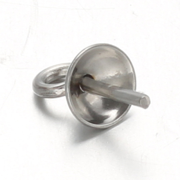 

PandaHall 304 Stainless Steel Cup Pearl Peg Bails Pin Pendants, For Half Drilled Beads, Stainless Steel Color, 4mm, Hole: 1mm, Pin: 0.7mm...