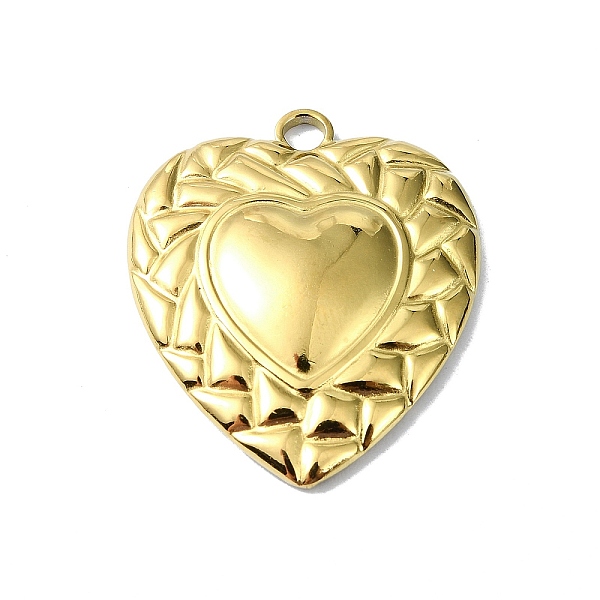 

PandaHall Ion Plating(IP) 304 Stainless Steel Pendants, Heart Charm, Real 18K Gold Plated, 27x23x3.5mm, Hole: 2.5mm 304 Stainless Steel...