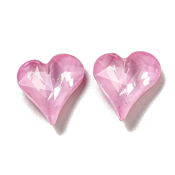 

PandaHall Glass Rhinestone Cabochons, Point Back & Back Plated, Faceted, Heart, Rosaline, 12x12x5mm Glass Rhinestone Heart Pink