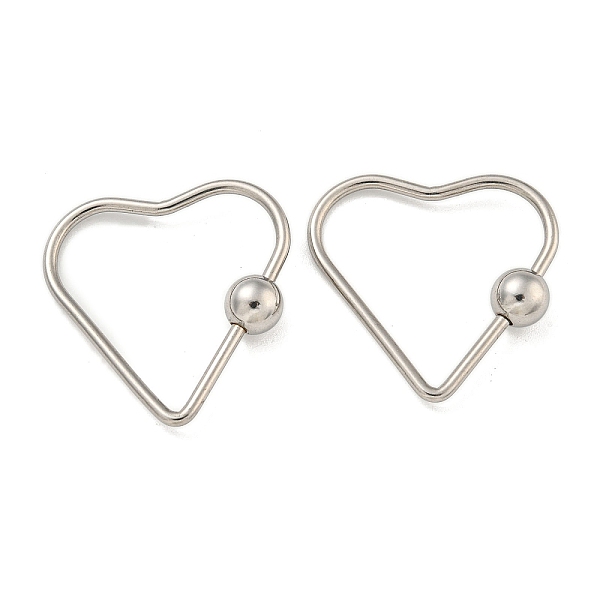 

PandaHall 304 Stainless Steel Screw Carabiner Lock Charms, for Necklaces Making, Heart, 34.5x33x2mm 304 Stainless Steel Heart