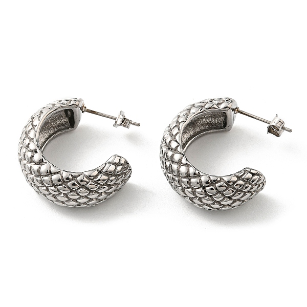 

PandaHall 304 Stainless Steel Arch with Rhombus Stud Earrings for Women, Stainless Steel Color, 23x10mm 304 Stainless Steel Arch