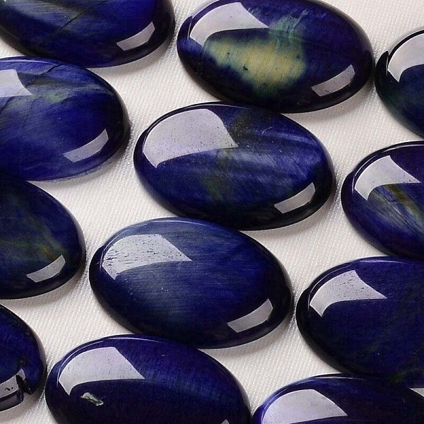 Dyed Natural Tiger Eye Gemstone Oval Cabochons