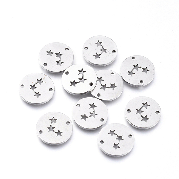 

PandaHall 304 Stainless Steel Links connectors, Laser Cut, Flat Round with Star, Stainless Steel Color, 11.5x1mm, Hole: 1.2mm 304 Stainless...