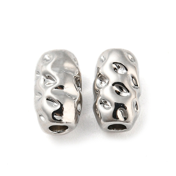 

PandaHall Rack Plating Alloy Beads, Lead Free & Cadmium Free & Nickel Free, Textured, Oval, Platinum, 8x5mm, Hole: 0.6mm Alloy Oval