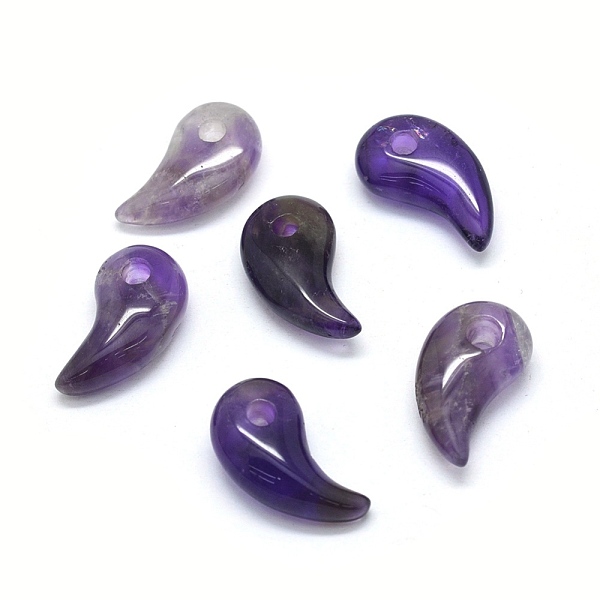 

PandaHall Natural Amethyst Pendants, Magatama, 23x12~13x7~8mm, Hole: 3mm Amethyst Others