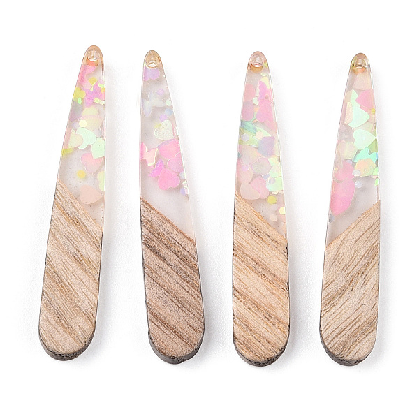 

PandaHall Transparent Resin & White Wood Pendants, Teardrop Charms with Paillettes, Clear, 44x7.5x3.5mm, Hole: 1.5mm Resin+Wood Teardrop...