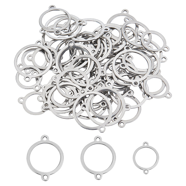 

PandaHall 20Pcs Unicraftale 304 Stainless Steel Links/Connectors, Ring, Stainless Steel Color, 18x13x1mm, Hole: 1.5mm 304 Stainless Steel...