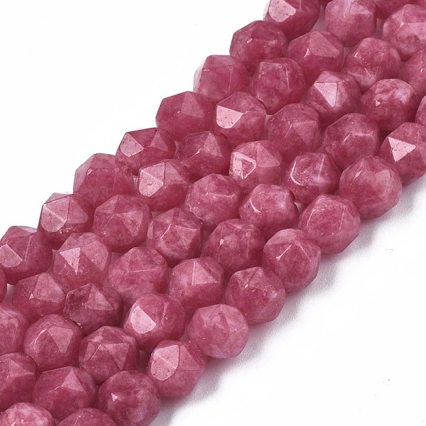 

PandaHall Natural Rhodochrosite Beads Strands, Star Cut Round Beads, Faceted, Dyed, 6~6.5x6mm, Hole: 1mm, about 58pcs/strand, 15.9 inch...