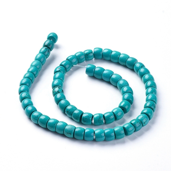 

PandaHall Natural Howlite Beads Strands, Dyed, Rondelle, 8~8.5x6~6.5mm, Hole: 1.2mm, about 62pcs/strand, 15.9 inch(40.5cm) Howlite Rondelle..., Green