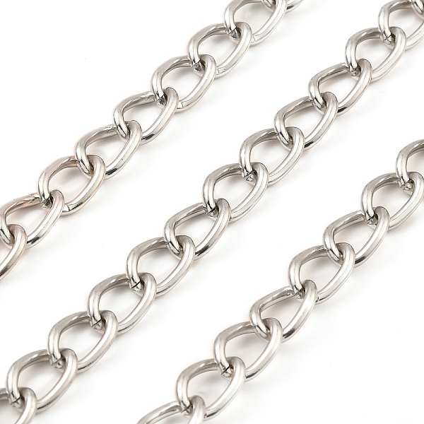 

PandaHall Oxidation Aluminum Curb Chains, Unwelded, with Spool, Platinum, 10x6x1mm, about 131.23 Feet(40m)/Roll Aluminum