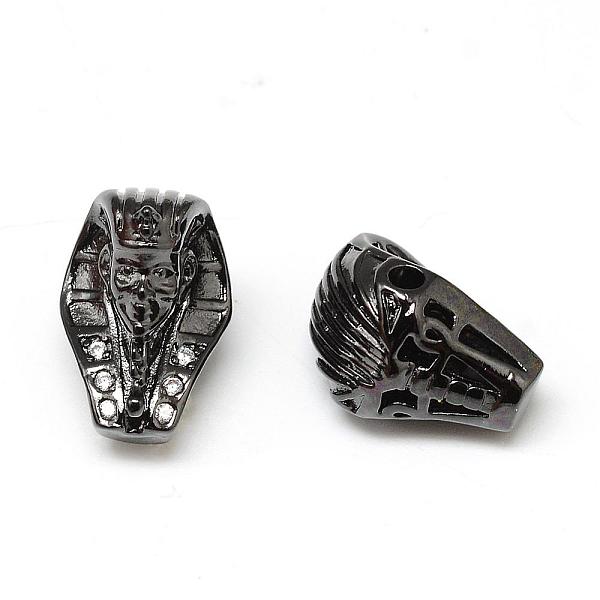 

PandaHall Rack Plating Brass Cubic Zirconia Beads, Long-Lasting Plated, Pharaoh, Gunmetal, 13.5x10.5x9.5mm, Hole: 2mm Brass+Cubic Zirconia...