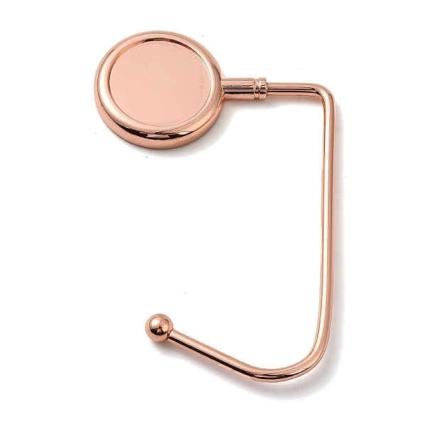 

PandaHall Zinc Alloy Bag Hangers, Purse Hooks, with Thick Right Angled Hook, Round, Rose Gold, 10~11.4x7.2x3.85x0.4~0.7cm, Tray: 3cm Alloy...