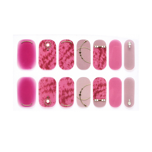 

PandaHall Full Cover Nombre Nail Stickers, Self-Adhesive, for Nail Tips Decorations, Pale Violet Red, 24x8mm, 14pcs/sheet Paper Others