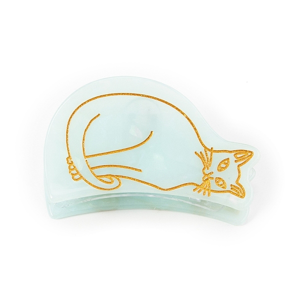 

PandaHall Cat Shape Acrylic Large Claw Hair Clips, for Girls Women Thick Hair, Light Cyan, 64x32mm Acrylic Cat Shape