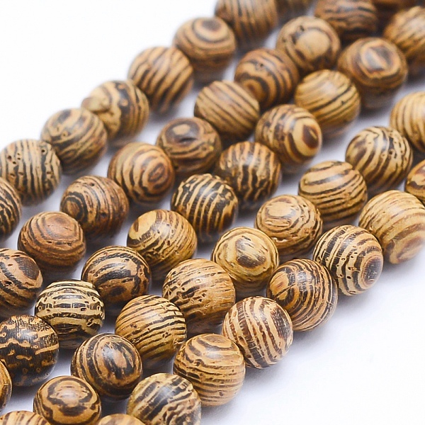 Natural Wenge Wood Beads Strands