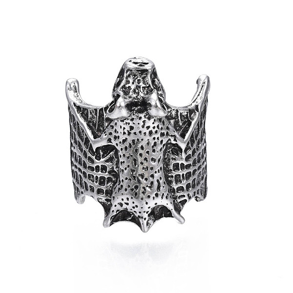 

PandaHall Gothic Punk Bat Alloy Open Cuff Ring for Women, Cadmium Free & Lead Free, Antique Silver, US Size 5 1/2(16.1mm) Alloy