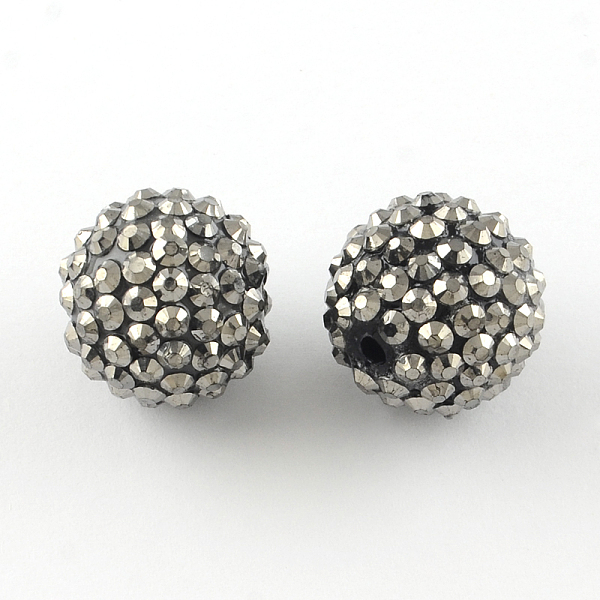 

PandaHall Resin Rhinestone Beads, with Acrylic Round Beads Inside, for Bubblegum Jewelry, Gray, 20x18mm, Hole: 2~2.5mm Resin+Rhinestone...