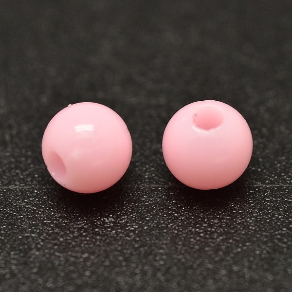 

PandaHall Round Opaque Acrylic Spacer Beads, Pink, 4mm, Hole: 1mm, about 14000pcs/500g Acrylic Round Pink