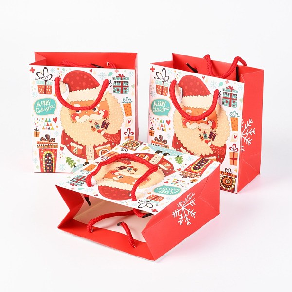 

PandaHall Christmas Themed Paper Bags, Rectangle, for Jewelry Storage, Christmas Themed Pattern, 15x14x0.45cm Paper Red