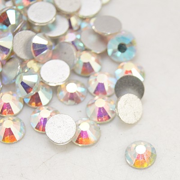 

PandaHall Glass Flat Back Rhinestone, Grade A, Back Plated, Faceted, Half Round, Crystal AB, SS6, 1.9~2mm, 1440pcs/bag Glass Rhinestone Half..., Clear