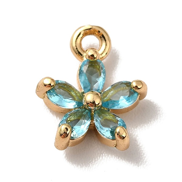 

PandaHall Brass Cubic Zirconia Flower Charms, Real 18K Gold Plated, Bauhinia Charm, Deep Sky Blue, 10x8x3mm, Hole: 1.2mm Brass+Cubic...