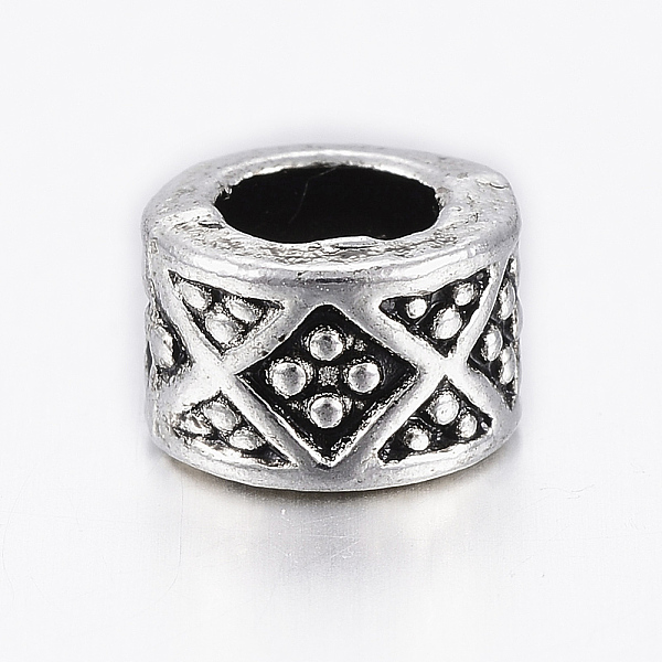 

PandaHall Tibetan Style Alloy Beads, Large Hole Beads, Cadmium Free & Lead Free, Column, Antique Silver, 8x5mm, Hole: 4.5mm Alloy Column