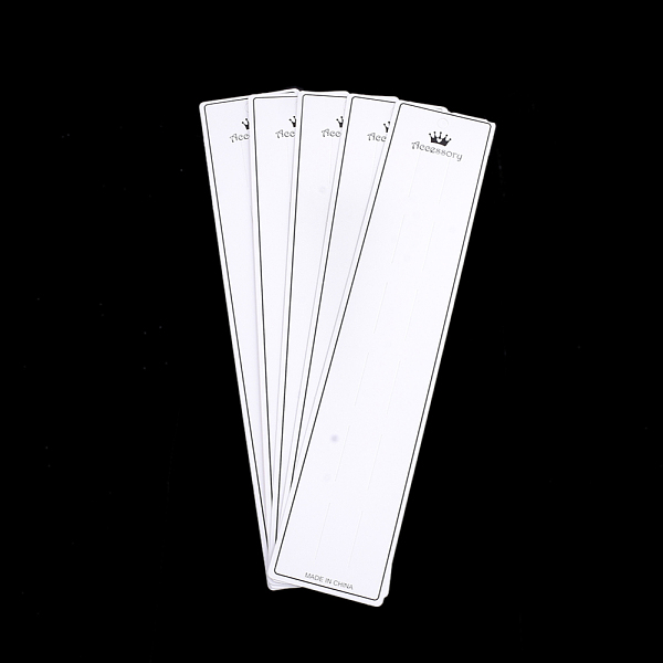 

PandaHall Cardboard Display Cards, Used For 6 Pairs Hair Barrettes, Rectangle, White, 29.2x6.2x0.03~0.04cm, Hole: 7mm Paper Rectangle White