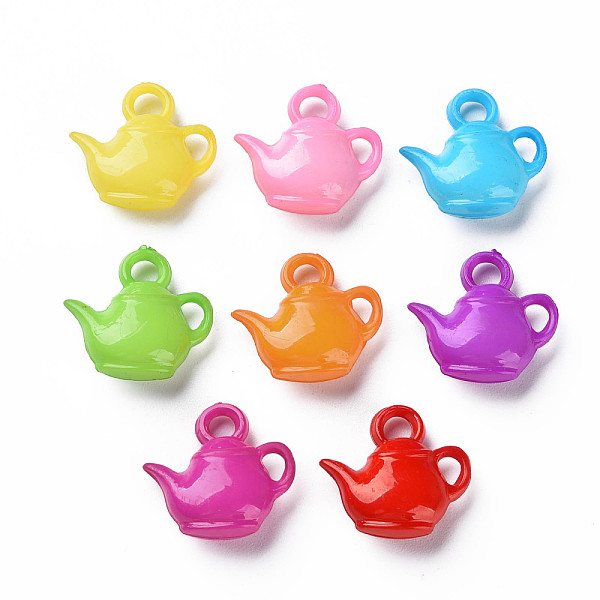 

PandaHall Opaque Acrylic Pendants, Kettle, Mixed Color, 16.5x17.5x6.5mm, Hole: 2.5mm, about 790pcs/500g Acrylic Tableware Multicolor