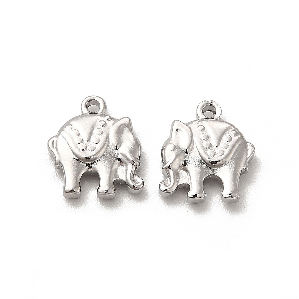 

PandaHall 201 Stainless Steel Charms, Elephant Charm, Stainless Steel Color, 13x12.5x3mm, Hole: 1mm 201 Stainless Steel Elephant