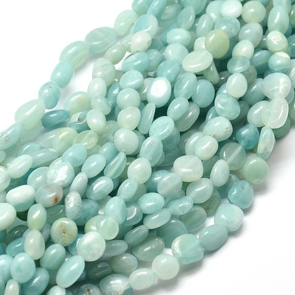 

PandaHall Natural Amazonite Nuggets Beads Strands, Tumbled Stone, 5~10x6~7x3~7mm, hole: 1mm, about 14.9 inch~15.7 inch Amazonite Nuggets