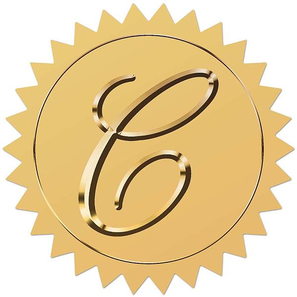 

PandaHall CRASPIRE 100pcs Letter C Gold Foil Embossed Stickers 2" Initial Alphabets Vintage Foil Self Adhesive Sticker Labels for...