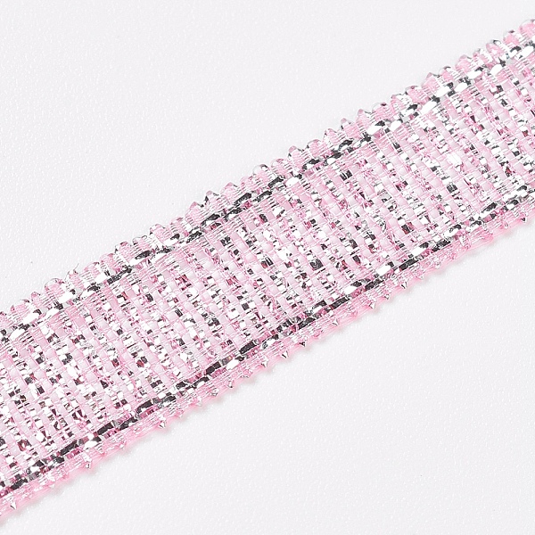 

PandaHall Polyester Organza Ribbon, Glitter Metallic Ribbon, Sparkle Ribbon, Pink, 1/4 inch(6mm), about 25yards/roll(22.86m/roll) Polyester...